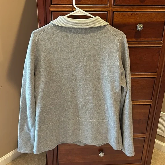 BananaRepublic women’s button down cardigan sweater, grey, size Large, 85% Pima - Picture 10 of 13